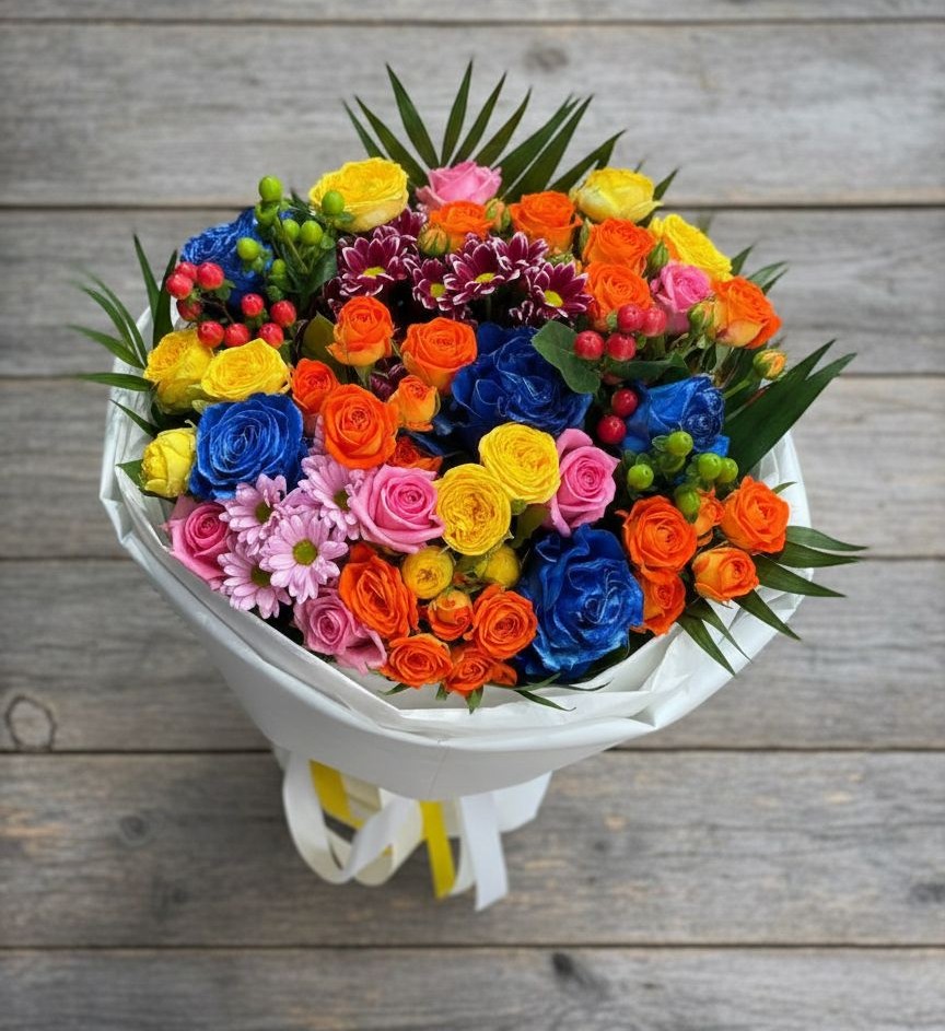 Букет цветов из: Розы и Хризантемы в Тазовском