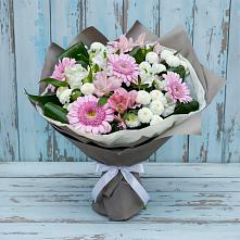 Букет цветов из:  Герберы, Альстромерии и Хризантемы #REPLACE_PRED# Тазовском