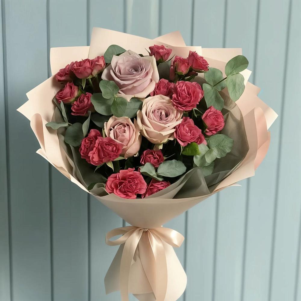 Букет цветов из: Гвоздики и Розы в Тазовском