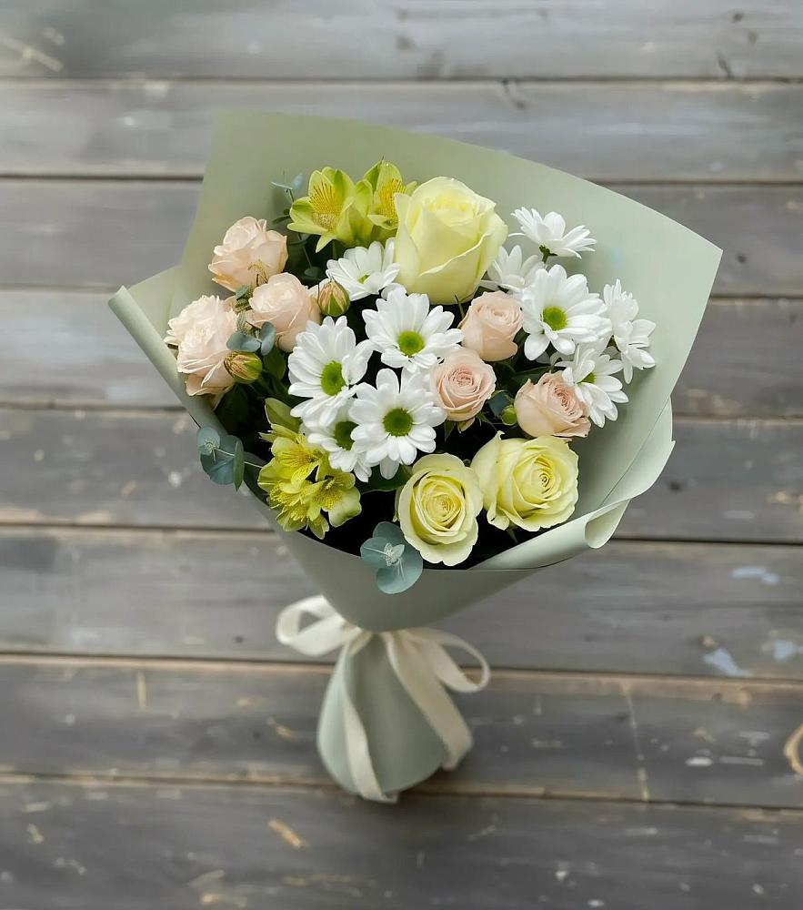Букет цветов из: Альстромерии, Розы и Хризантемы в Тазовском