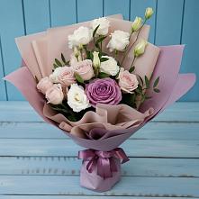 Букет цветов из:  Розы и Лизиантусы в Тазовском