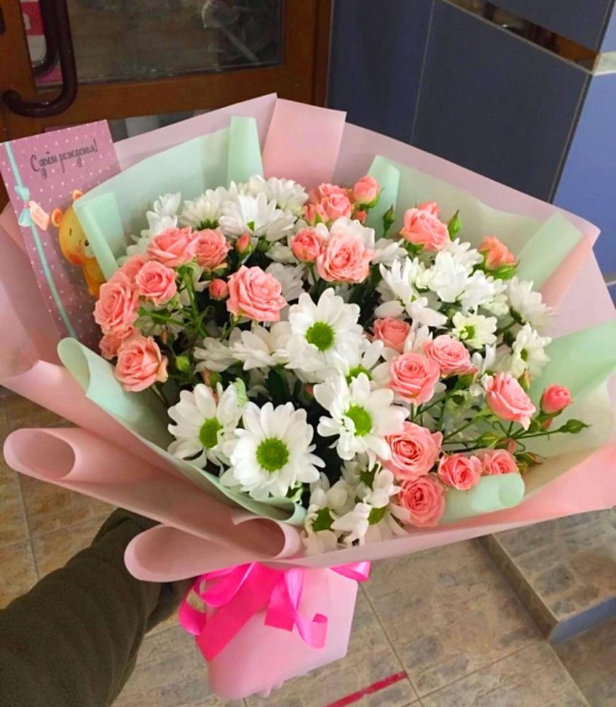 Букет цветов из: Розы и Хризантемы в Тазовском