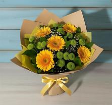 Букет цветов из:  Герберы и Хризантемы в Тазовском