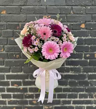 Букет цветов из:  Герберы и Хризантемы в Тазовском