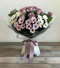 Букет цветов из:  Хризантемы и Розы #REPLACE_PRED# Тазовском