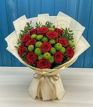 Букет цветов из:  Розы и Хризантемы в Тазовском