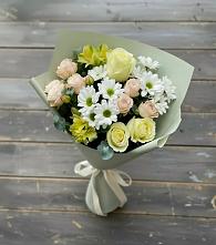 Букет цветов из:  Альстромерии, Розы и Хризантемы #REPLACE_PRED# Тазовском