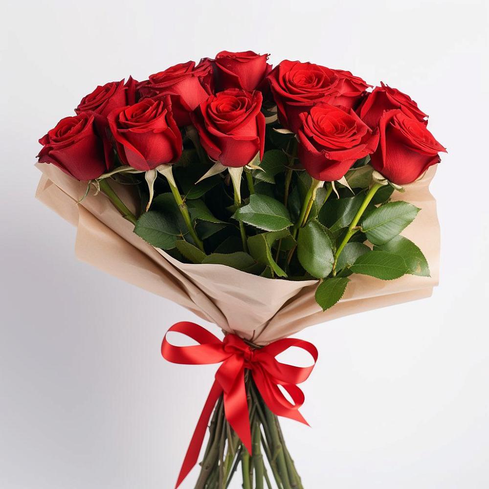 Букет 11 Красных роз Эдлесс Лав в Тазовском